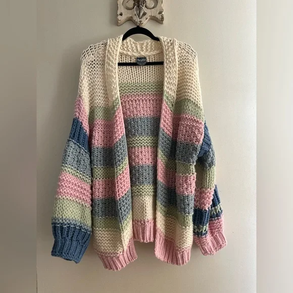 Stripped chunky oversized sweater - Picture 5 of 8